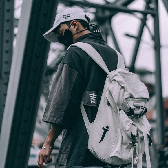 Travel Streetwear Backpack Techwear Streetwear Bag Hi-bag1-beige - Picture 3 of 9